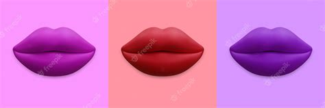 Premium Vector Set Of Realistic Beautiful Women S Lips Isolated On White Background Vector