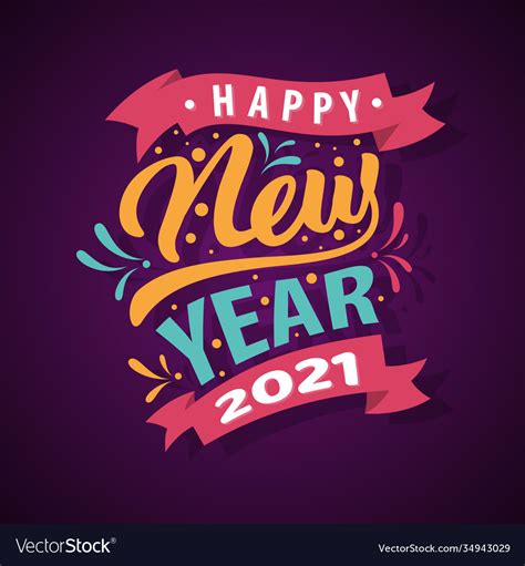 Happy New Year 2021 Royalty Free Vector Image Vectorstock