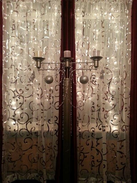 Clear Lights Behind Sheer Panels Adds Sparkle Add Sparkle Christmas