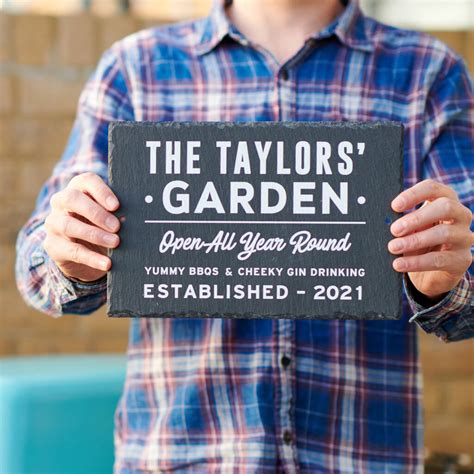 Personalised Garden Slate Sign By Oakdene Designs