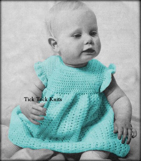 No506 Baby Dress Crochet Pattern Pdf Vintage Tiny Ruffles Etsy