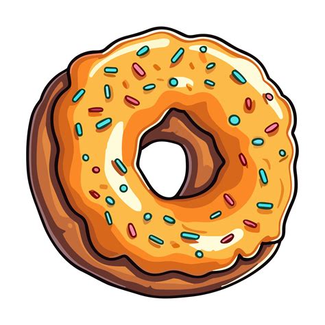 Classic Glazed Donut Clip Art Illustration Transparent Background