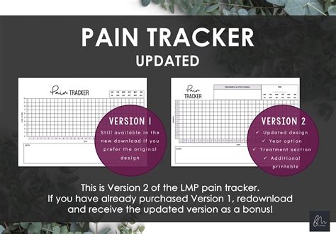 Monthly Pain Tracker Printable Track Daily Chronic Pain Etsy New Zealand