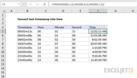 Convert Text Timestamp Into Time Excel Formula Exceljet
