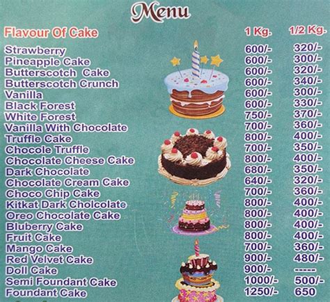 Menu Of The Cake House Sector 77 Noida Magicpin
