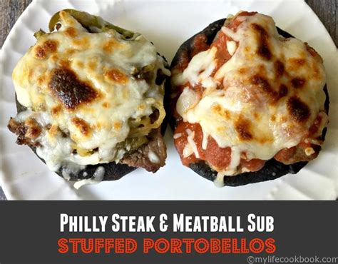 Philly Cheese Steak And Meatball Sub Portobellos My Life Cookbook