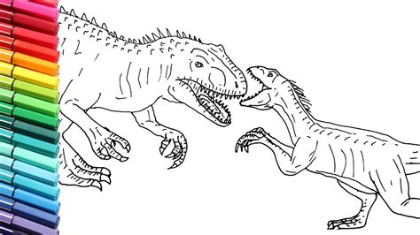 Indominus Rex Vs Indoraptor Coloring Page Printable Color Sahida Porn