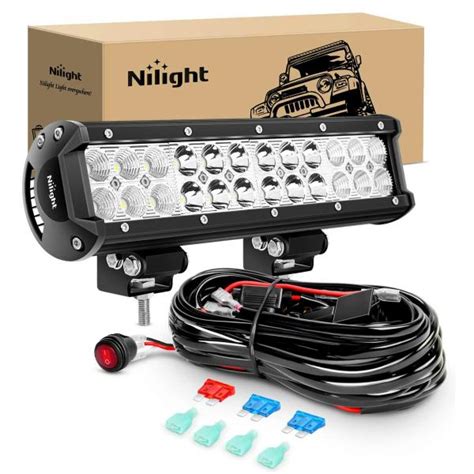 Nilight Zh084 12 Inch 72w Led Light Bar And Wiring Harness Kit James