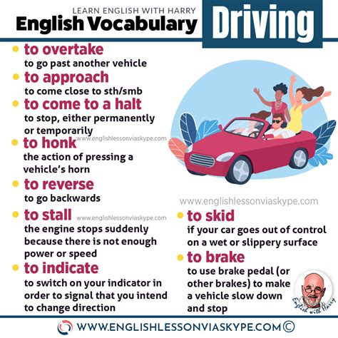 English Vocabulary Related To Driving Learn English With Harry 👴
