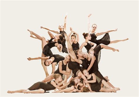 The Group Of Modern Ballet Dancers Stock Photo Image Of Dance