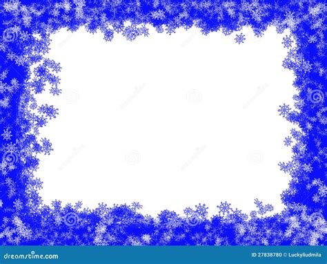 White Christmas Background With Blue Frame Stock Photo Image 27838780