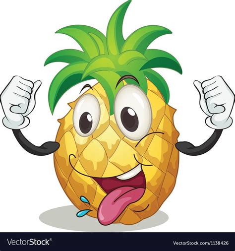 Cartoon Pineapple Royalty Free Vector Image Vectorstock Sponsored Royalty Pineapple