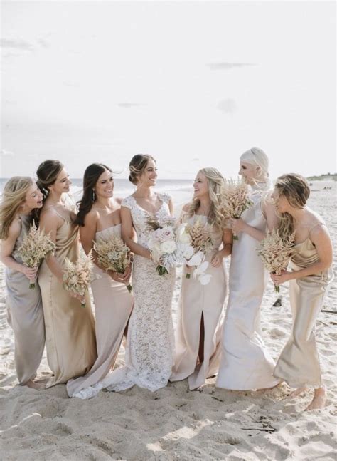 A Dancing Filled Beach Wedding In Bridgehampton Over The Moon Beach Bridesmaid Dresses