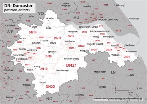 Map Of Dn Postcode Districts Doncaster Maproom