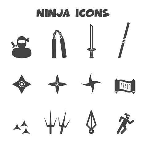 Ninja Icons Symbol 672962 Vector Art At Vecteezy