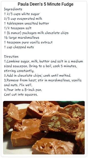 This orange brownies recipe (by paula deen) had been recommended to me. Paula Deen's 5 Minute Fudge by bonnie | Fudge recipes easy ...