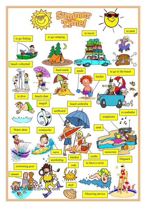summer time summer vocabulary english lessons english vocabulary