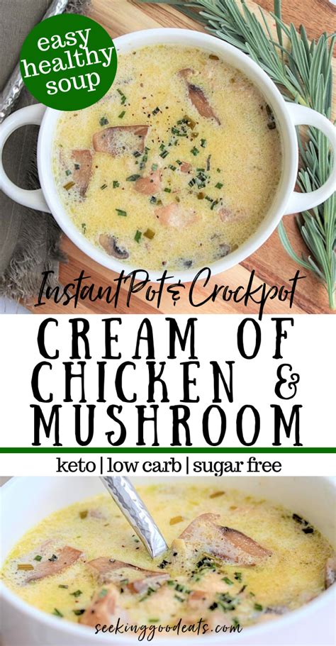 This recipe for crockpot creamy chicken mushrooms and peas is one that i stopped making for that reason. Crockpot Cream of Chicken and Mushroom Soup (Keto Soup ...