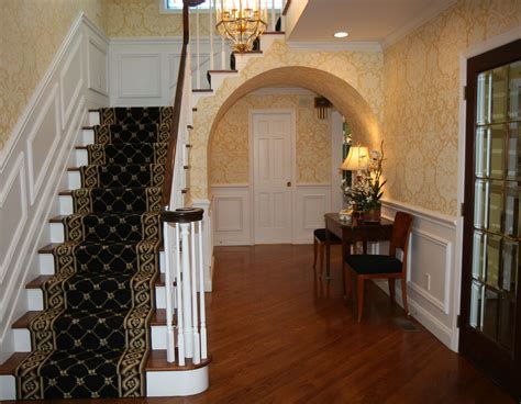yellow wallpaper for the stairs entry area | Yellow painted walls, Yellow interior, Yellow wallpaper