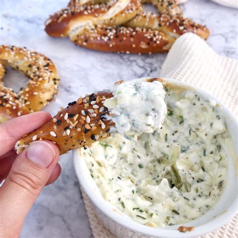 everything pretzels with garlic and herb cream cheese dip whisk and whiskers pretzel crisps dip