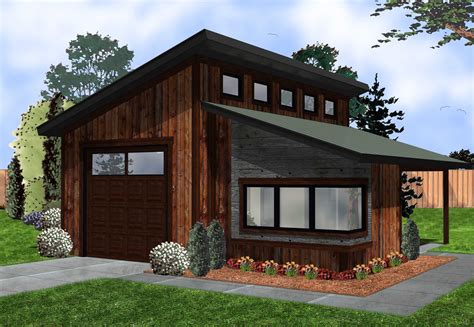 Plan 62574dj Modern 2 Car Garage With Shop And Covered Patio Modern