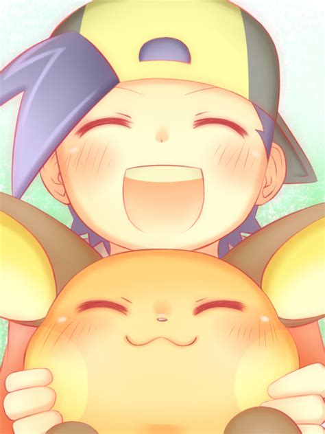 Ethan And Raichu Pokemon And More Drawn By Cafe Chuu No Ouchi