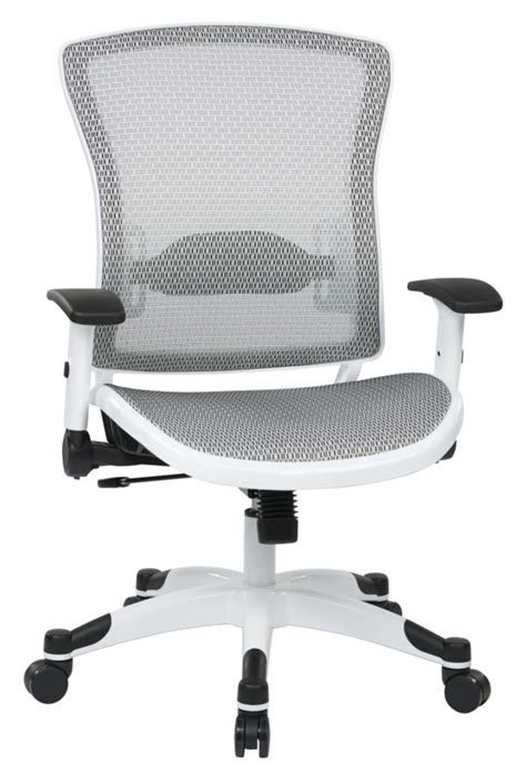 Officestar Space Seating 317w W11c1f2w Series White Mesh Seat And Back