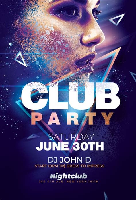 Nightclub Party Flyer Photoshop Template Creative Flyers
