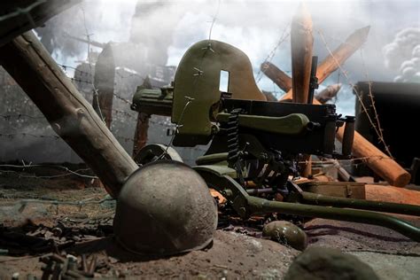 Premium Photo Maxim Machine Gun In The Trench Defense Of Soviet