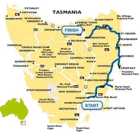 Bay Of Fires Tazmania Tasmania Map Australia
