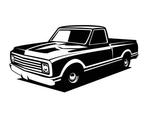 Best Silhouette Chevy C10 Truck Industry Logo View From Side Isolated