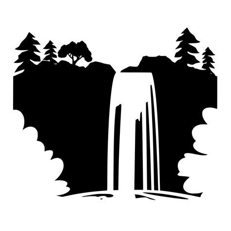 Mountain Waterfall Landscape Svg File For Cricut Silhouette Laser