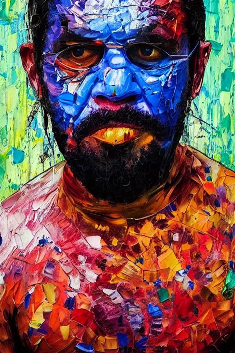 Palette Knife Oil Painting Portrait Of Eddie Stable Diffusion Openart
