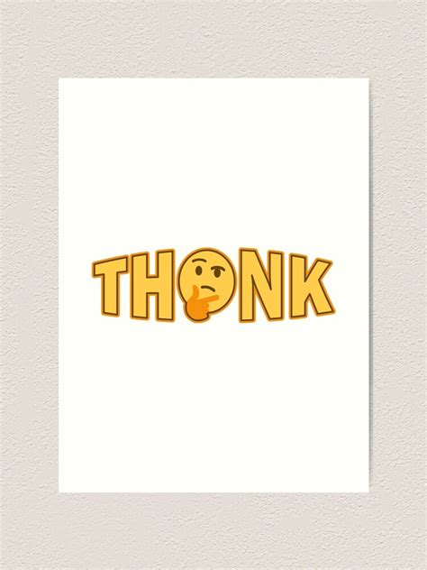 Thonk Thinking Emoji Art Print For Sale By Mowycow321 Redbubble