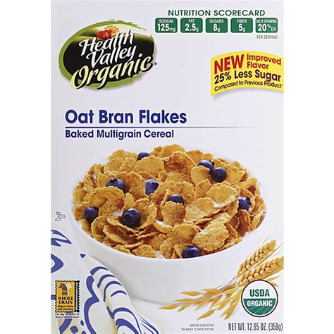 Healthy Valley Organic Oat Bran Flakes Baked Multigrain Cereal Cereal