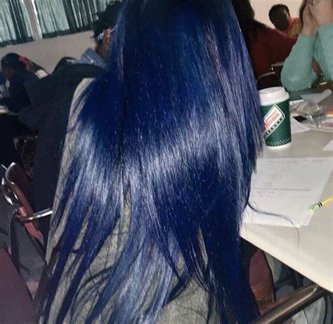 Bgrrs Long Straight Dark Blue Hair Pinkkbitchh Hair Inspo Color