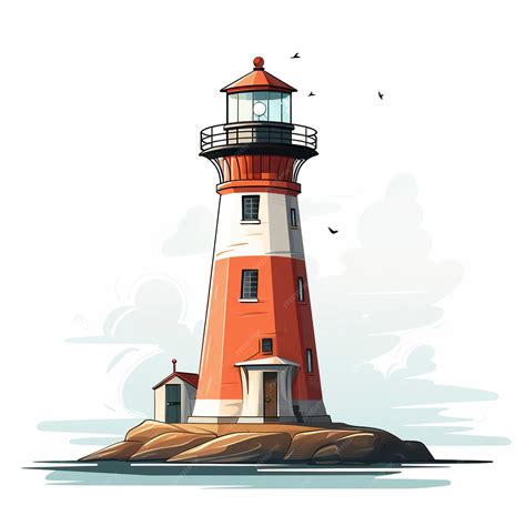 Premium Ai Image Vector Illustration Of Old Lighthouse In Kawaii