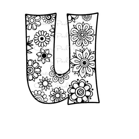 Letter U Alphabet Flowers Svg Jpeg Png Pdf Use With Silhouette