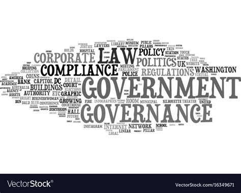 Governance Word Cloud Concept Royalty Free Vector Image