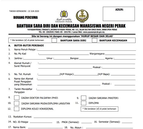 Bantuan sara diri & kecemasan mahasiswa negeri perak tempoh : Bantuan Mahasiswa Perak:Bantuan Sara Diri & Kecemasan 2021 ...