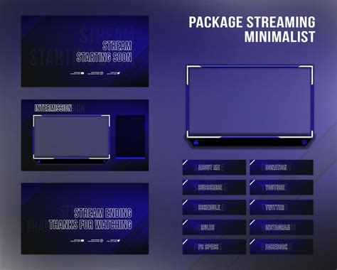 Twitch Overlay Simple Modern Minimalist Package Screen Etsy