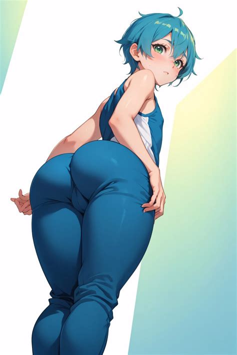 Rule 34 1boy Ai Generated Ass Ass Focus Bare Shoulders Blue Hair Blush Bubble Butt Bulge