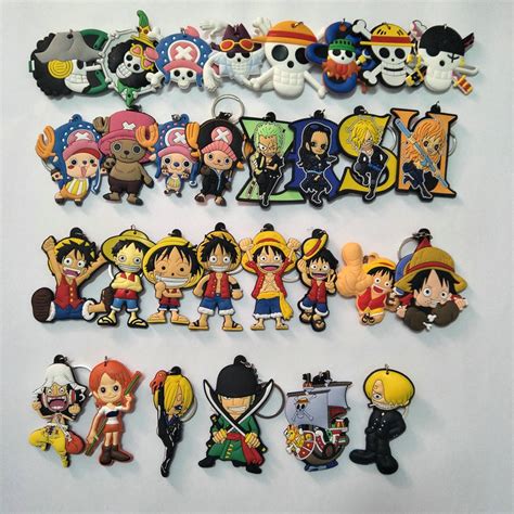Wholesale One Piece Anime Rubber Keychain Random Selection Merchandise