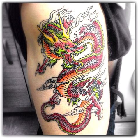 Custom Designed Red Dragon Tattoo Using Moms Millenium