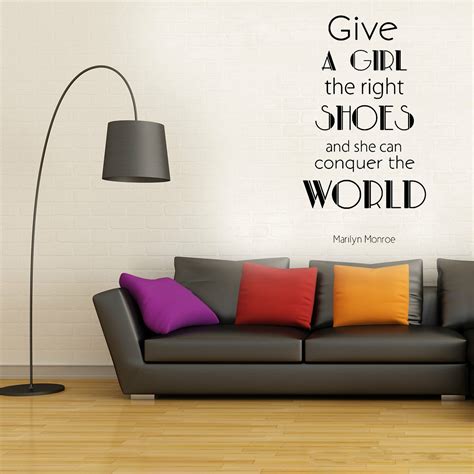 Q022 Marilyn Monroe Wall Decal Stickers Decor Quote Shoe Word Easy Removable Sticker Free