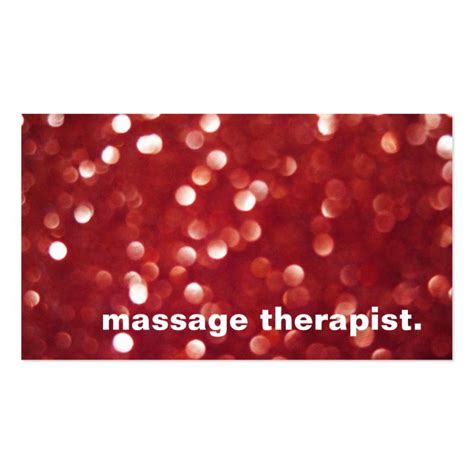 Red Glitter Sparkles Bokeh Massage Therapist Spa Business Card Templates