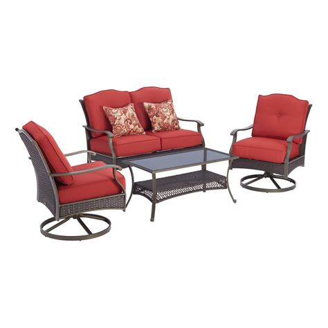 Better Homes And Gardens Providence 4 Piece Patio Conversation Set Red