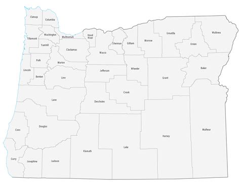 Counties In Oregon State Map Map