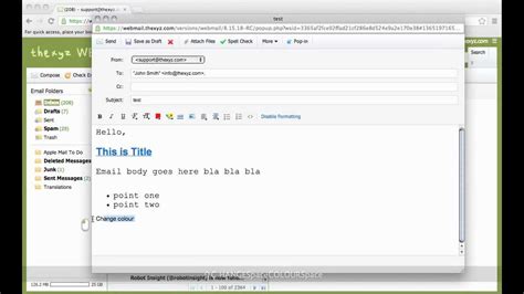 Composing An Email With Thexyz Webmail Youtube