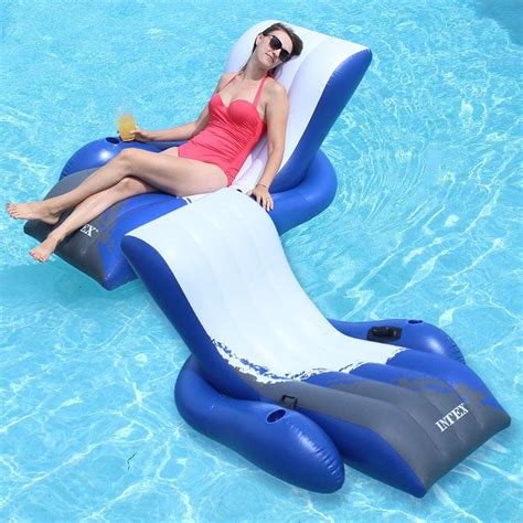 Intex Floating Recliner Inflatable Lounge Pool Float 2 Pack 58868ep 02 The Home Depot